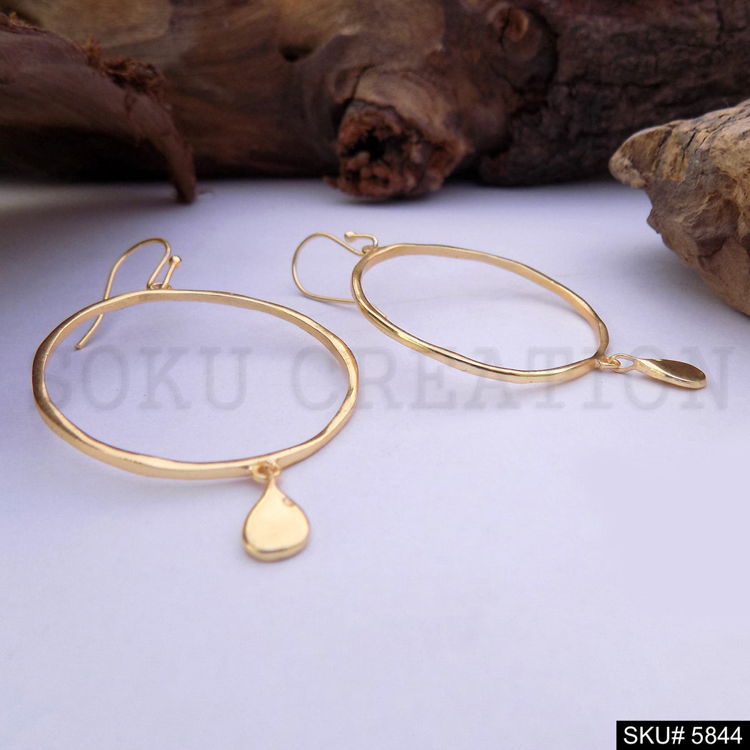 Gold plated Handmade Designer Rounded Ear Wire Earring SKU5844