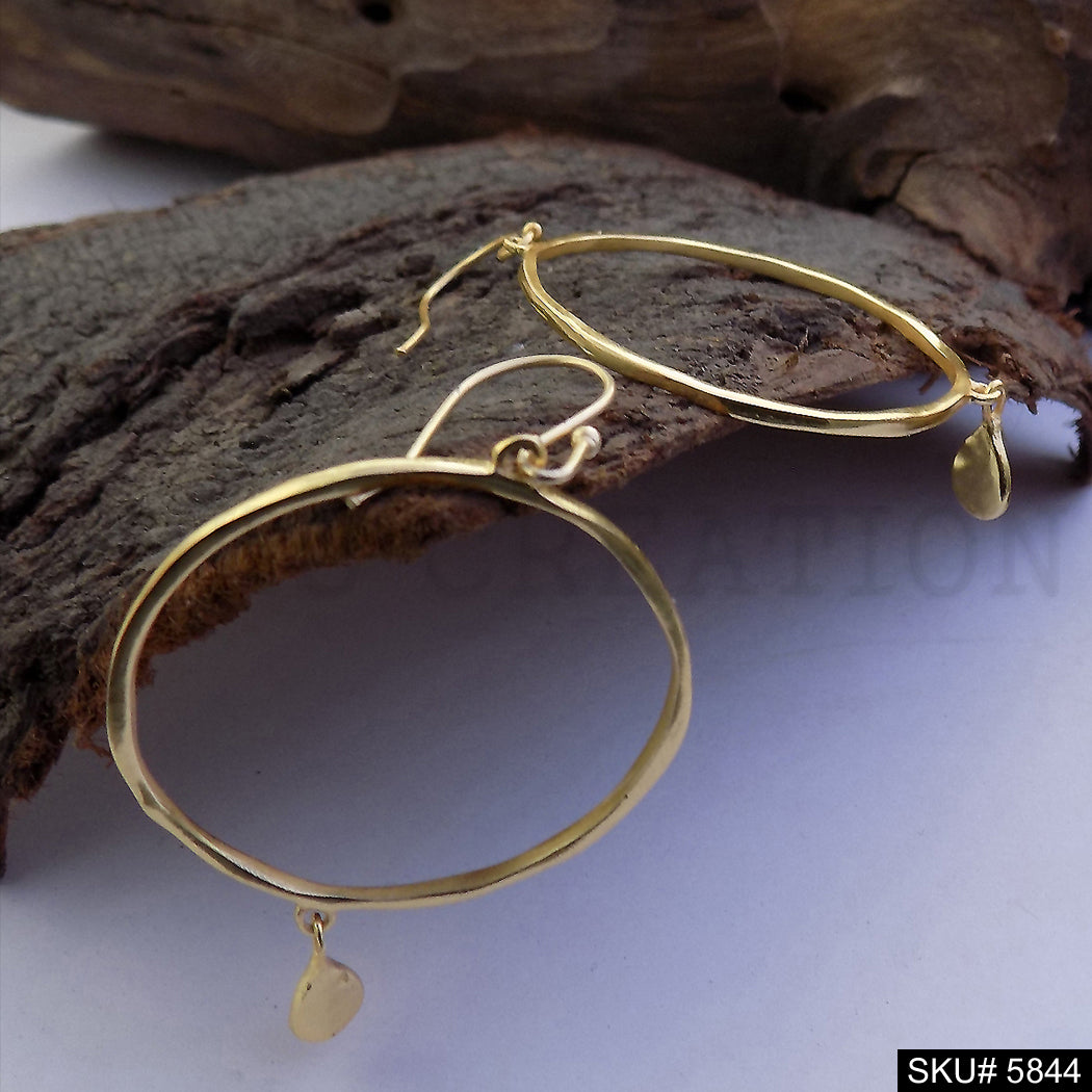 Gold plated Handmade Designer Rounded Ear Wire Earring SKU5844
