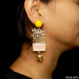 Gold plated Handmade Gemstone Drop and Dangle Earring SKU5874