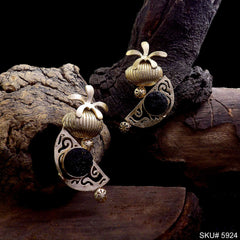 Gold plated Designer Flower Big Stud Earring SKU5924