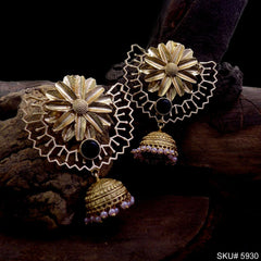 Gold plated Designer Drop and Dangle Jhumki Earring SKU5930