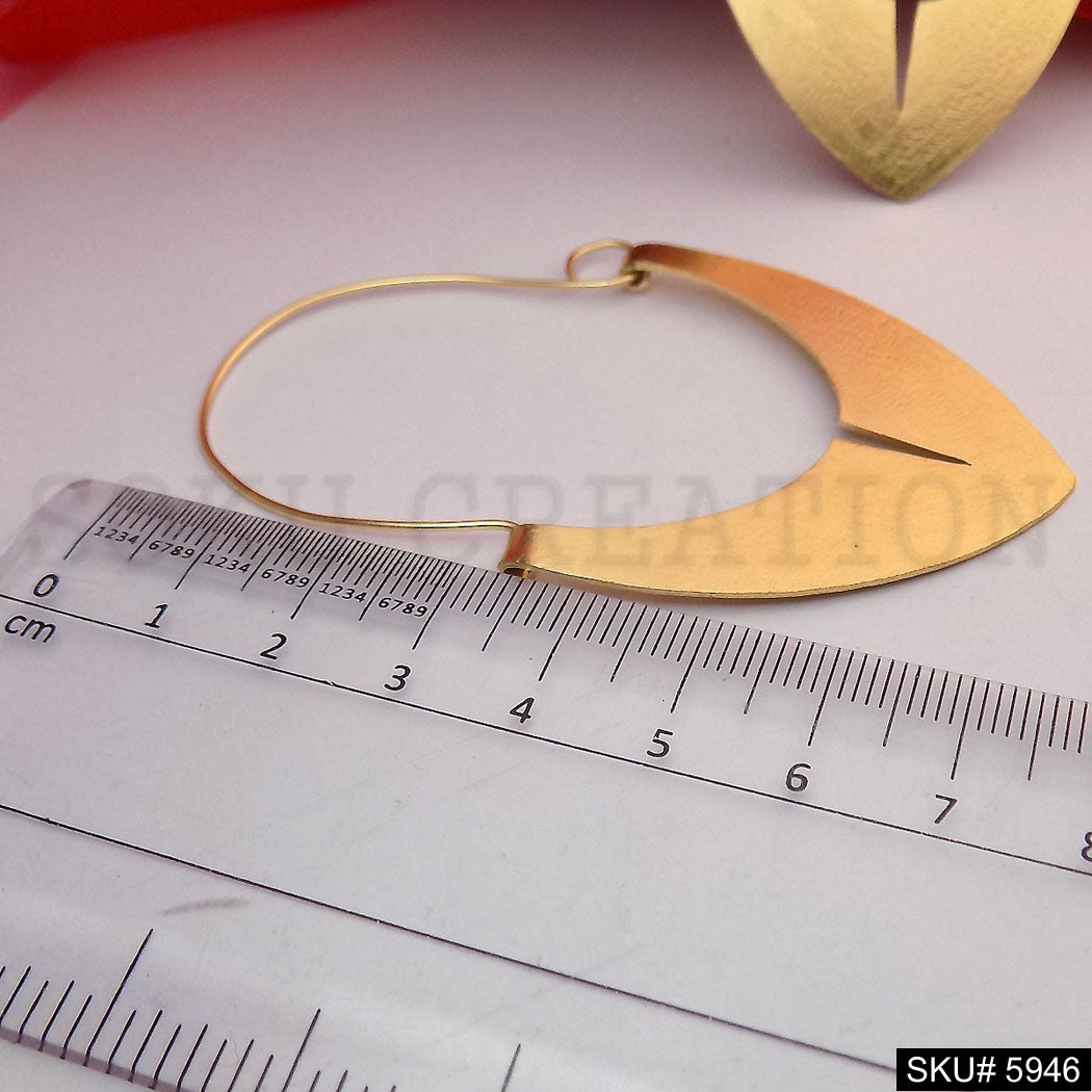 Gold plated Designer Hammered Statement Big Hoops Earring SKU5946