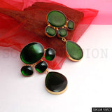Gold plated Designer Statement Gemstone Drop and Dangle Earring SKU5953