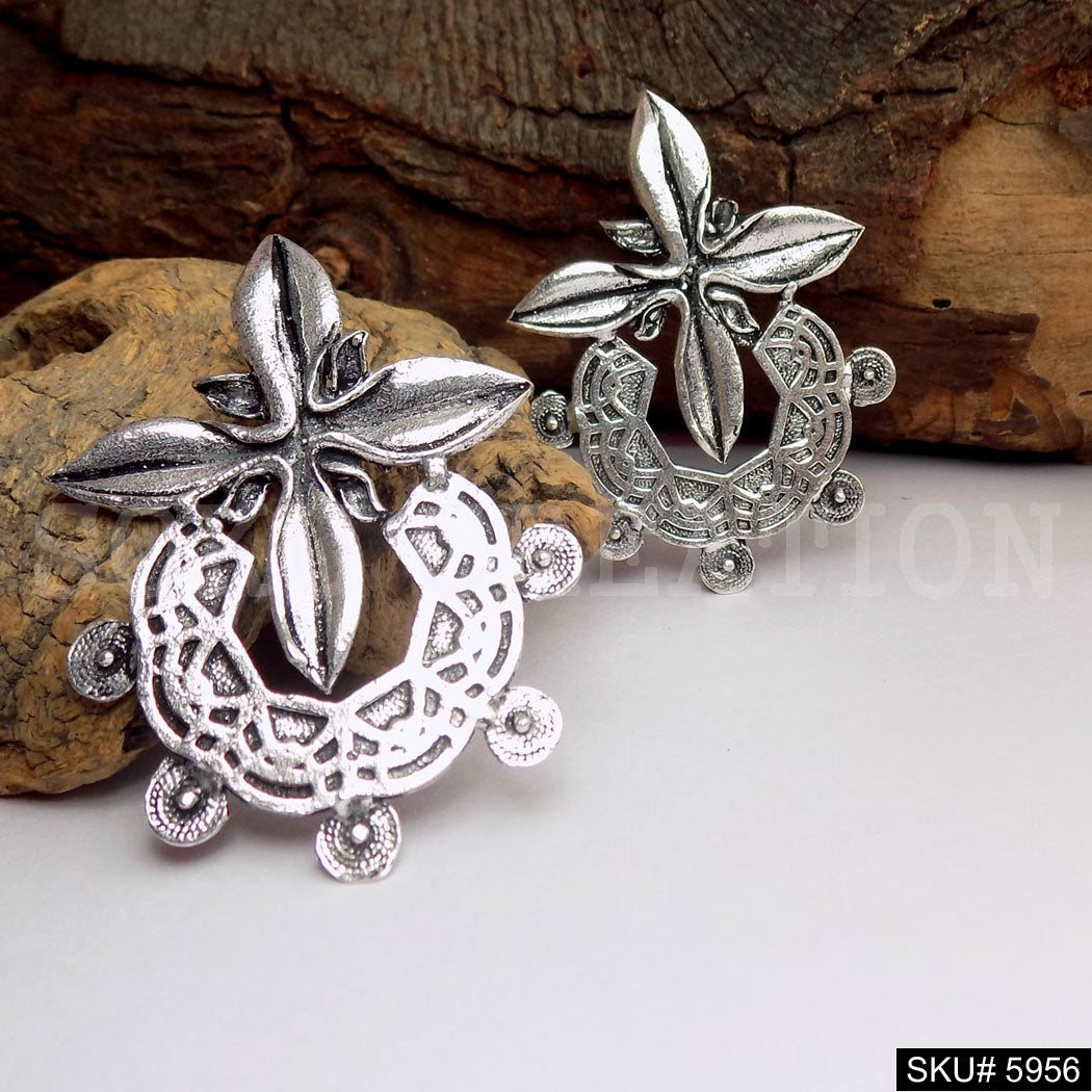 Silver plated Designer Big Stud Earring SKU5956