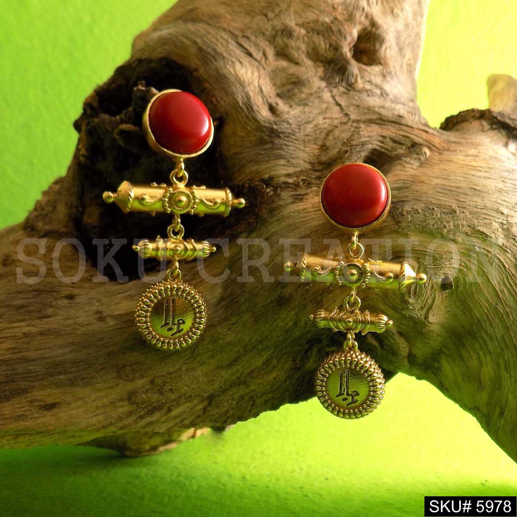 Gold plated Designer Handmade Drop and Dangle Earring SKU5978