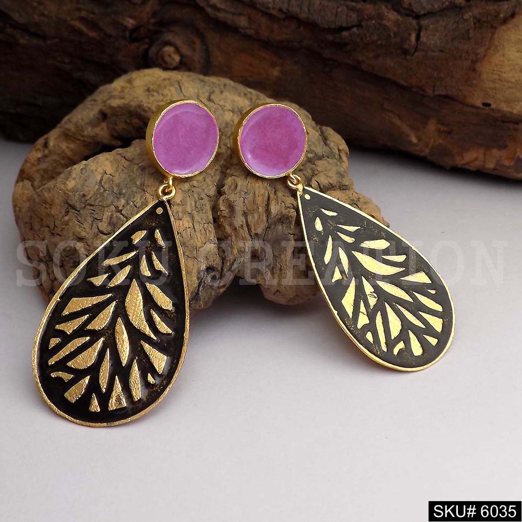Gold plated Designer Handmade Drop and Dangle Earring SKU6035
