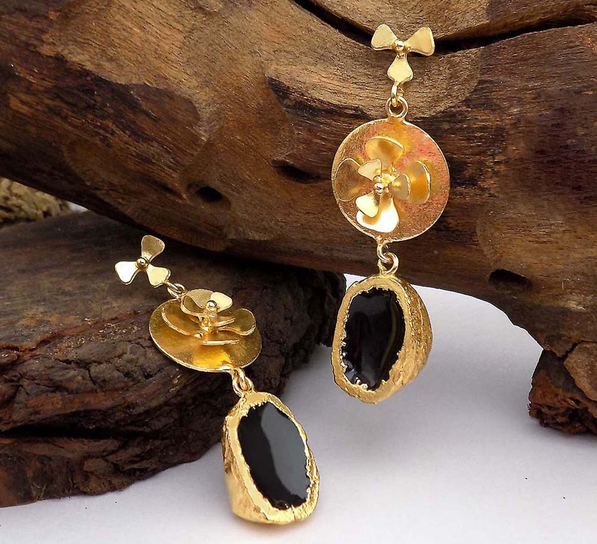 Gold plated Handmade Design Flower Drop and Dangle Earring SKU6063