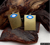 Gold plated Designer Protective Evil Eye Ear Wire Earring SKU6108