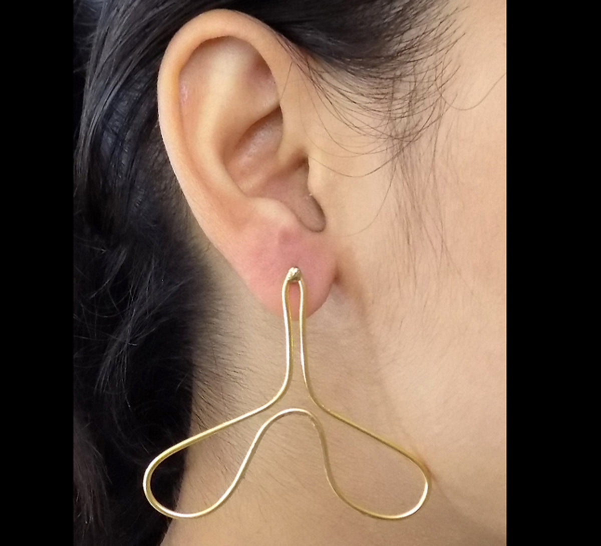 Gold plated Handmade Wire Big Stud Earring SKU6131
