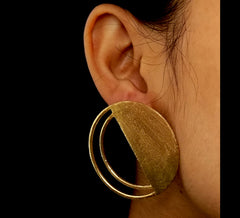 Gold plated Handmade Statement Big Stud Earring SKU6134