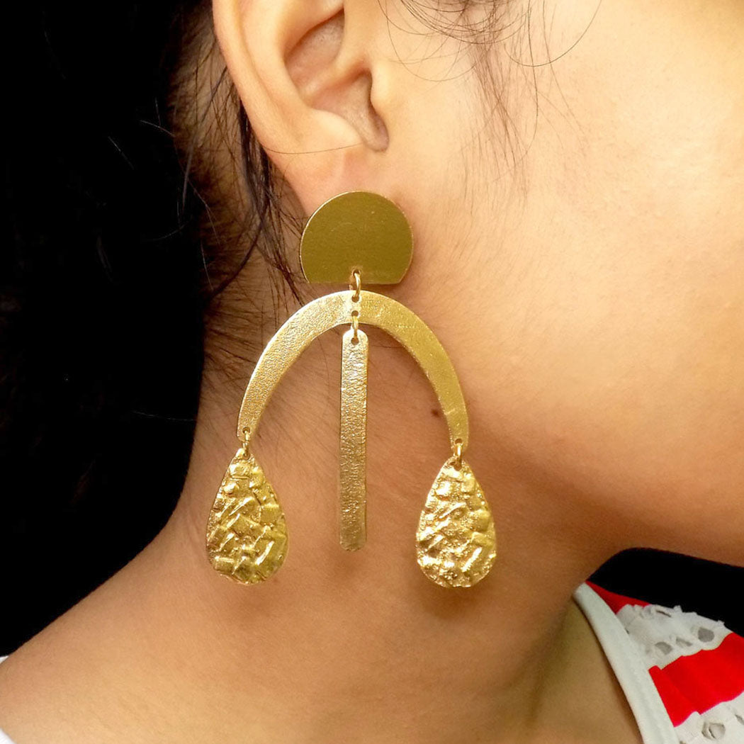 Gold plated Statement Style Drop and Dangle Earring SKU6140