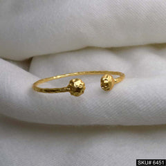 Gold Plated Round Hammered Delicate Design of Cuff SKU6451
