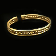 Gold Plated Plain Statement Twisted Wire of Designer Cuff SKU7035