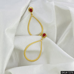 18 K Gold Plated Gemstone Drop and Dangle Earring
