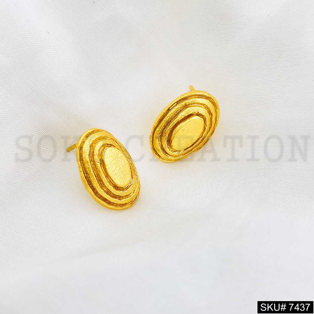 Gold Plated Unique Style of Handmade Stud Earrings SKU7437