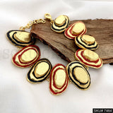 Enamel Unique Handmade Bracelet in Gold Plated SKU7464