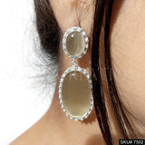 Gold plated Unique Design Monalisa Stone of Drop and Dangle Earring and Ring SKU7502