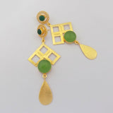 Gold plated Long Stone Earrings SKU6342