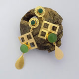 Gold plated Long Stone Earrings SKU6342