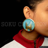 Gold plated Char Minar Style of Big Stud Earring SKU6315