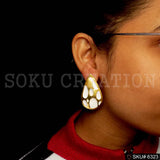 Gold plated Drop Shape Delicate Pair of Earrings SKU6323