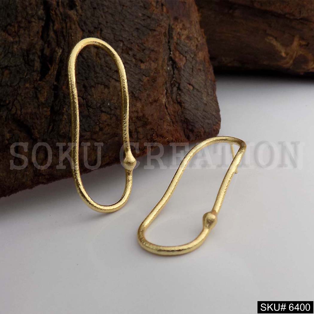 Gold plated Modern Statement Big Stud Earrings SKU6400