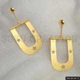 Gold plated Twisted Wire Star Stylish Statement Drop and Dangle Earring SKU6410