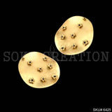 Gold plated Statement Rounded Stylish With Multi Flower Big Stud Earrings SKU6425