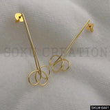 Gold plated Unique Statement Big Stud Earrings SKU6441