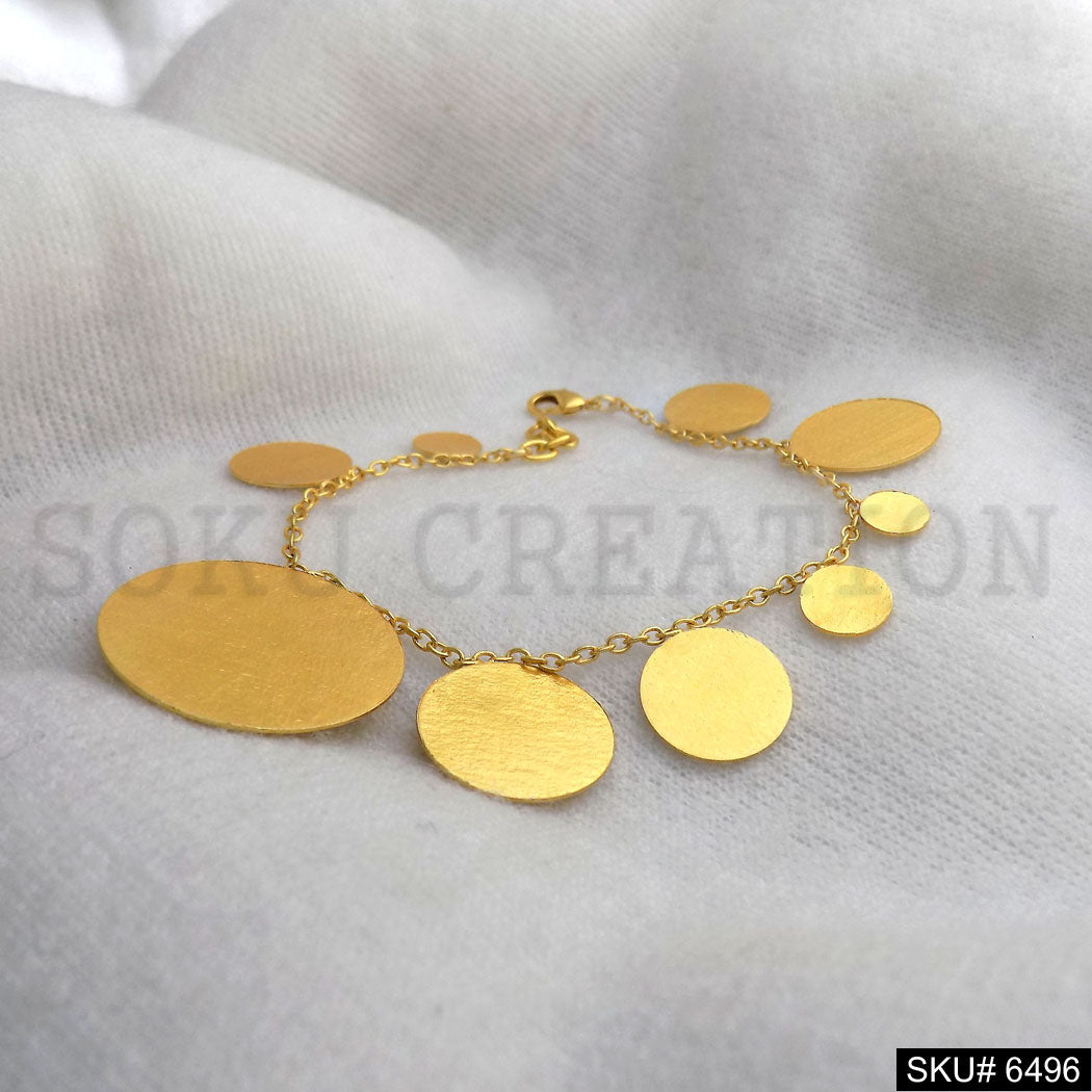 Multi Round Charms of Bracelet in Gold Plated SKU6496
