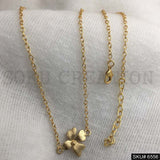 Gold plated Plain Unique Flower Charm necklace SKU6556