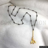 Metal plated Plain Chain  With Gold Plated Dragonfly Charm SKU6558