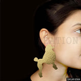 Gold plated Me-ow Big Stud Earring SKU6584