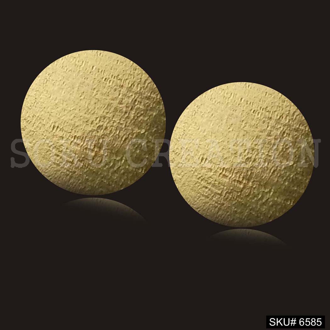 Gold plated Big Rounded Stud Earring SKU6585