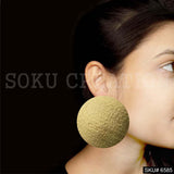 Gold plated Big Rounded Stud Earring SKU6585