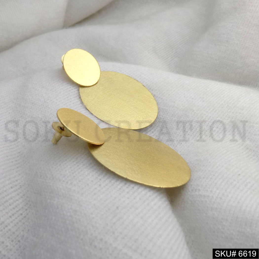 Gold plated Statement Circle Unique Design of Drop and Dangle Earring SKU6619