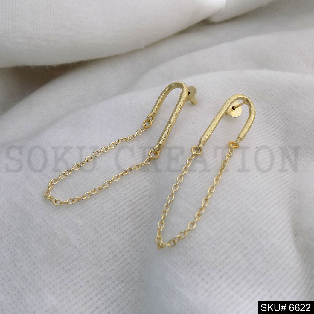 Gold plated Statement & Chain Unique Design of Drop and Dangle Earring SKU6622