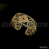 Gold Plated Spiral Round Shape Design of Unique Cuff SKU6747