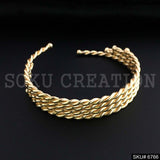 Gold Plated Twisted Wire Round Shape Design of Unique Cuff SKU6766