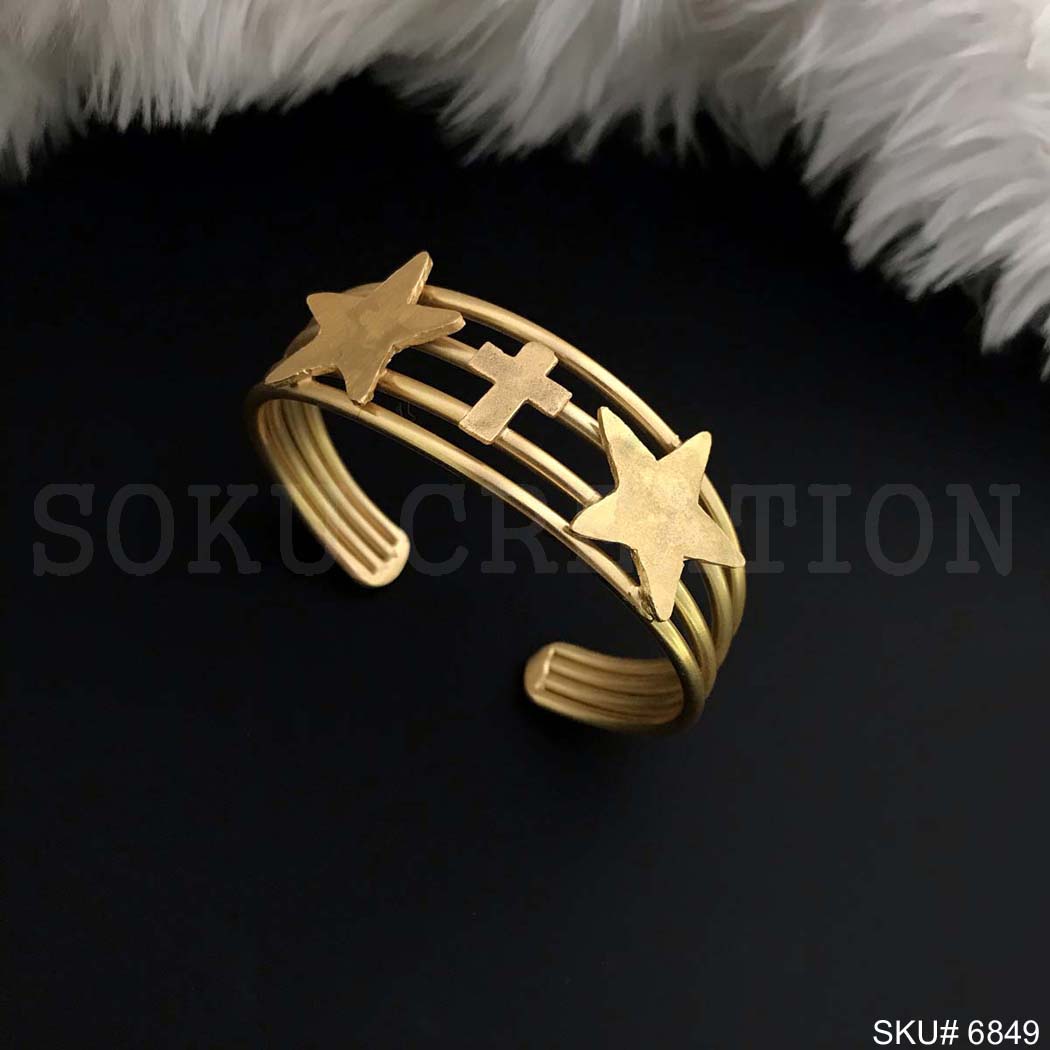 Gold Plated Night Star Delicate Design Unique Cuff SKU6849