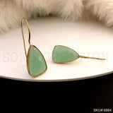 Gold plated Ear Wire Emerald Green Gemstone Earring SKU6864