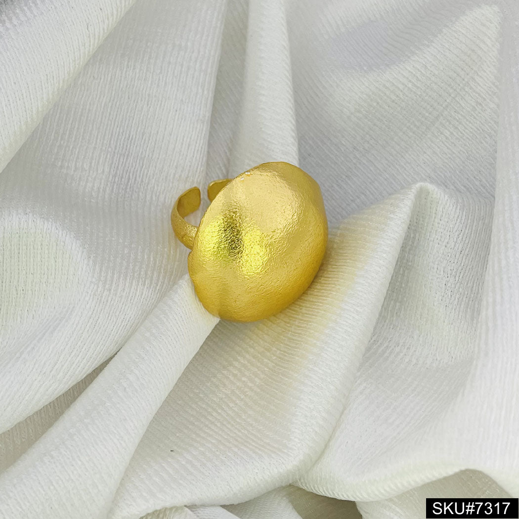 Gold plated plain Geometric Adjustable Ring SKU7317
