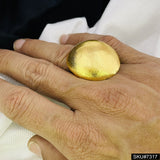 Gold plated plain Geometric Adjustable Ring SKU7317