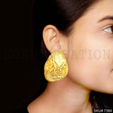 Gold Plated Uneven Dome motif  Jewelry Set SKU7384