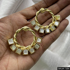 Gold plated Stud  Round Shape Earring SKU7394