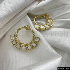 Gold plated Stud  Round Shape Earring SKU7394