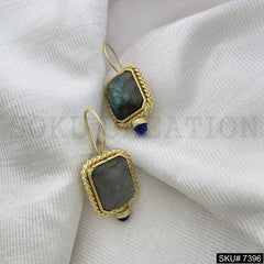 Gold plated Kidney Ear Wire Earring SKU7393