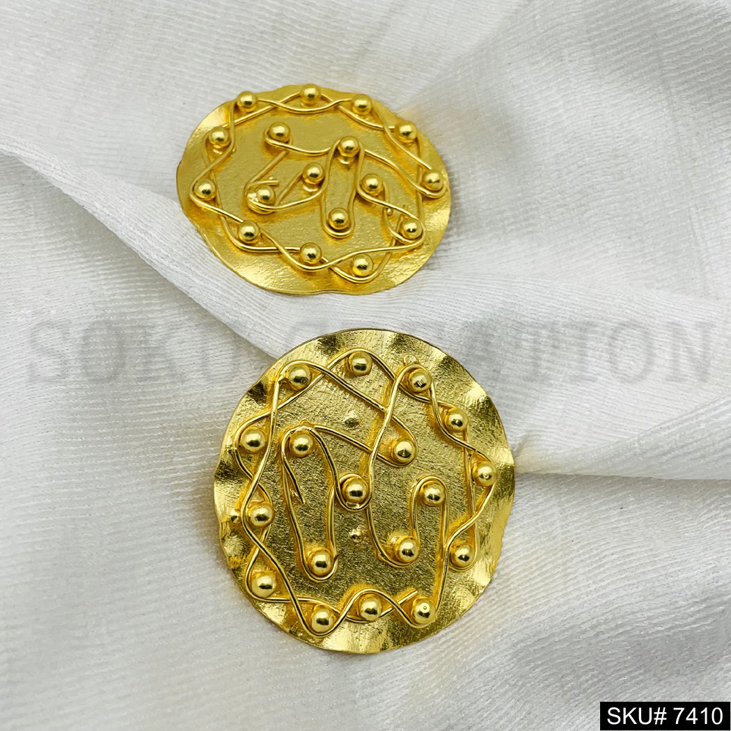 Gold plated Round Stud Earring SKU7410