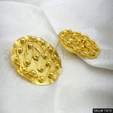 Gold plated Round Stud Earring SKU7410
