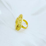 Gold plated uneven form adjustable Handcrafted Ring 